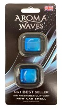 Aroma Waves Fresh New Car Smell Air Freshener Scent Clip-on Vent Grill Twin Pack