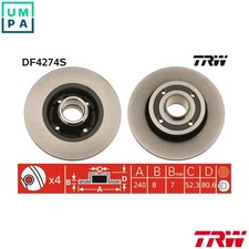 2x BRAKE DISC DF4274S FOR RENAULT CLIO/III/EURO/CAMPUS/Sportour/Grandtour/Van