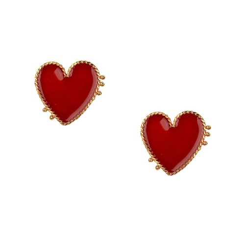 Pair vintage heart earrings - 1,