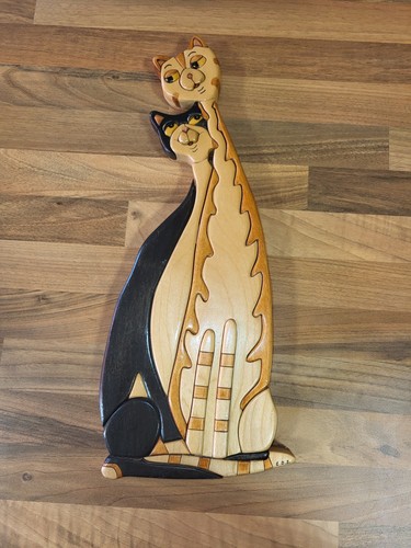 Solid wood hand crafted - solid, cat