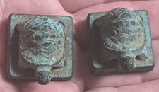 Antique Chinese Seals pair. Tortoises with great patination! 152 gms pair!