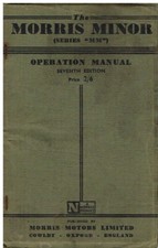 MORRIS MINOR MM SERIES SALOON & TOURER ORIGINAL 1952 OWNERS INSTRUCTION HANDBOOK