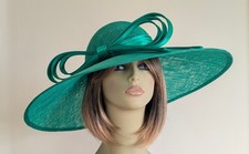 Emerald green sinamay occasion