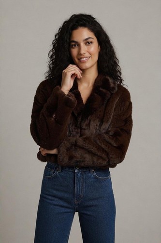 Vintage real rabbit fur jacket - rabbit,