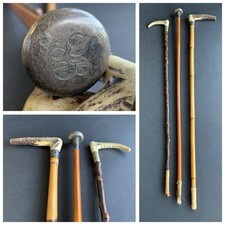 (3) Antique Riding Crop Antler