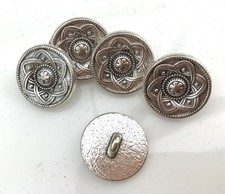 15mm Tibetan Silver Round Flower Buttons on a Shank