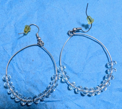 Silver plated hoop earrings - plated,