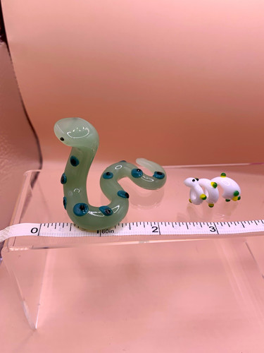 Glass snake ornament - glass,
