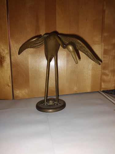 Vintage solid brass crane - solid,