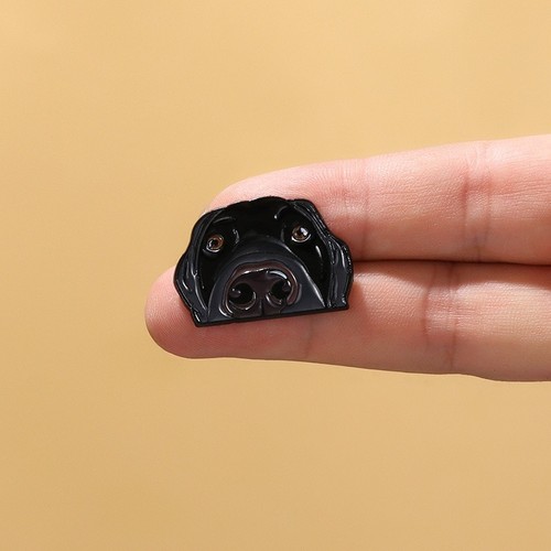 Black labrador dog - black, enamel