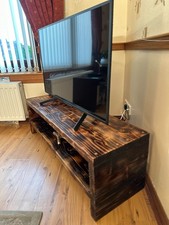 Rustic Wooden Tv Stand/ Handmade/ Chunky Solid Wood/ TV Cabinet/ Fully Assembled