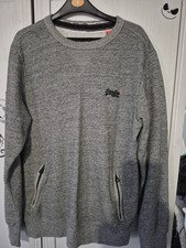 Mens Superdry Orange Label Grey Jumper  Large