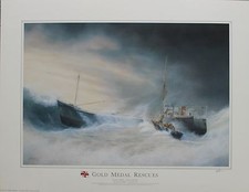 TIM THOMPSON. 3 OPEN PRINTS, 2 OF GOLD MEDAL RESCUES & 1 OF TWELVE METERS
