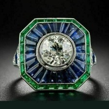 3.0Ct Art Deco Style Round