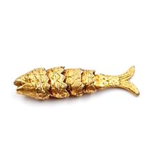 Antique  Articulated Fish Bijouterie Curio Cabinet Miniature Gold Plated