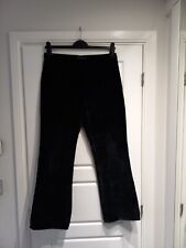 Boden Black Vintage Velvet Trousers 12 Uk Straight Leg 