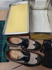 George Hogg Vintage Women's Golf Shoes Size UK 4.5 Black White Leather Upper