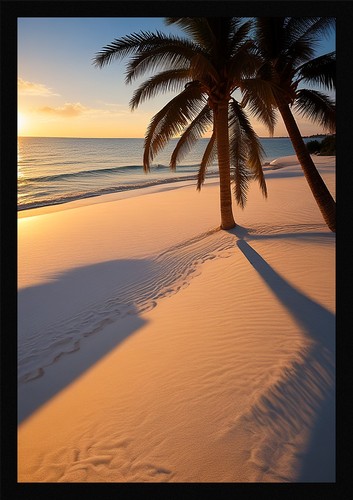 Epic tropical beach framed - tropical,