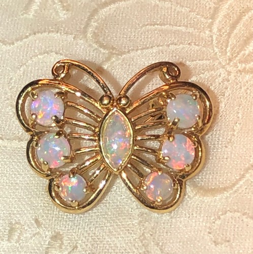 18k gold opal butterfly - gold,