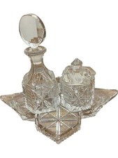 Vintage Glass Cruet Set with