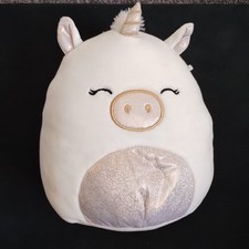Sophia The Unicorn Squishmallow Plushy/Soft Toy/Gift/Kids/White/Pig