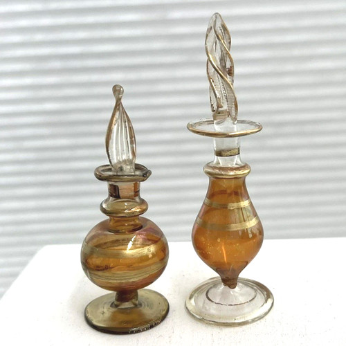 Pair vintage hand blown - of,