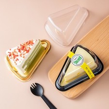 50xPlastic Triangle Cake Box