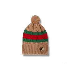 Gucci Web Stripe Wool Beanie Size M