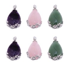  2 PCS Crystal Pendant Necklace Pendants Pendent for Women Natural Stone
