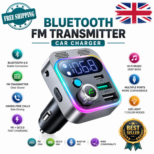 Bluetooth transmitter - fm, 5.0