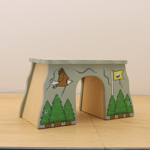 Wooden train track elevated - train,