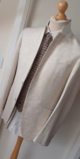 Linen Blend Blazer Beige  Slim