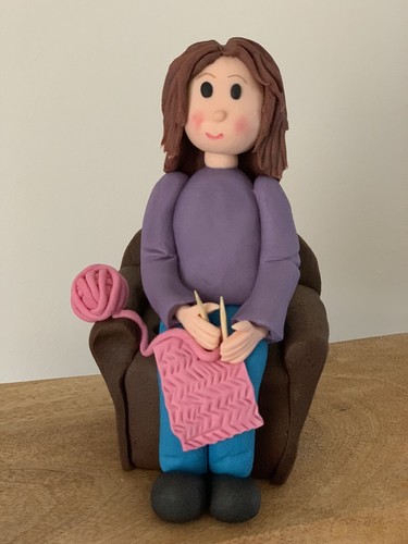 Handmade knitting lady - 3d,