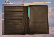 British Airways Concorde Soft Black Leather Wallet/Card Holder and luggage tag..