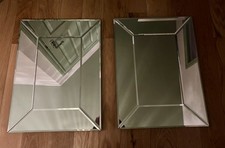 2 x Laura Ashley Gatsby Mirror With Bevelled Edges 60cm x 45cm  