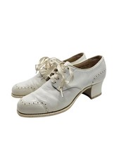 World War Two WW2 Rare NNC Navy Nurse Corps Oxford Style White Leather Shoes