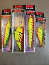 Rapala Fire & Hot Tiger Bundle. 4 Brand New Unused Lures In Original Boxs 🔥 🐅