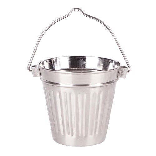 Stainless steel bucket - steel, ribbed