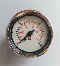 50mm pressure gauge 0-1 bar/0-15 psi panel mounted, 1/8" bsp centre back
