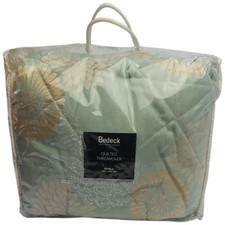 Bedeck Quilted Throwover Passion Teal Luxury Woven Jacquard Double 254 x 260 cm 