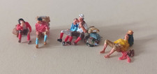 5 Painted Preiser Figures HO 1/87 Scale Hikers Resting