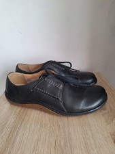 Clarks Active Air Janey Mae Black Leather Flat Lace Up Shoes Women’s UK 5D