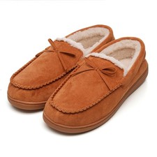 A2Z Mens Tan Moccasin Slippers