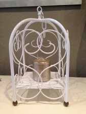 CREAM LANTERN CANDLE HOLDER SHABBY VINTAGE CHIC WEDDING GARDEN DECORATION RARE