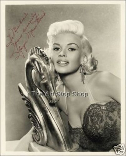 Jayne mansfield autograph - jayne,