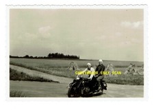 Vintage Ladies on a BMW Motorcycle with Sidecar B&W Photograph Snap Shot
