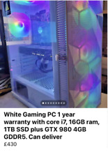White Gaming pc core i7 16gb