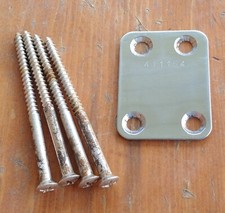 Orig 1960s EKO RANGER Acoustic Guitar CHROME NECK PLATE  w/All 4 MOUNTING SCREWS