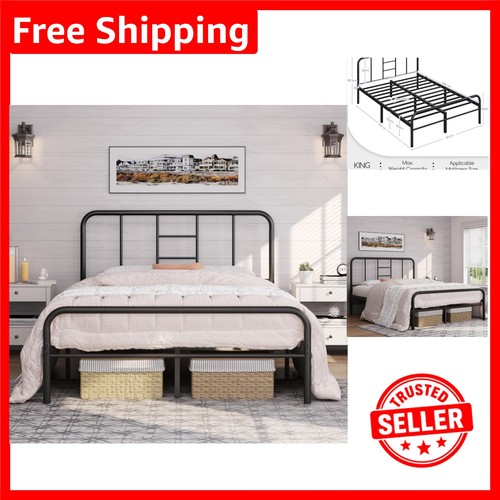 Space saving king metal bed - king,