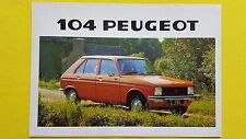 Peugeot 104 ZL ZS GL SL 1.0 1.1 car brochure sales catalogue 1979 MINT